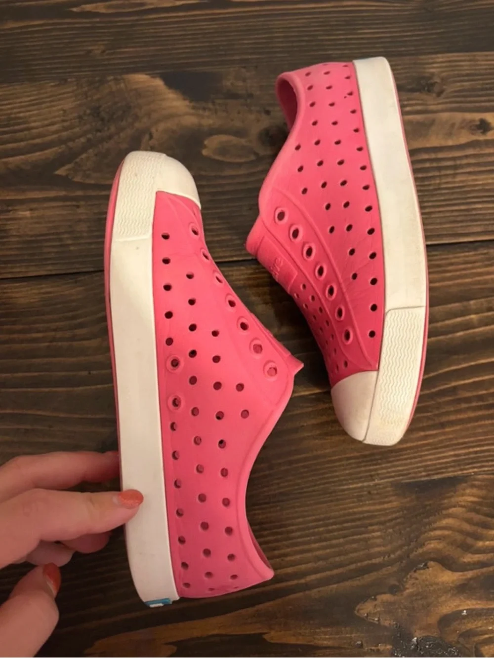 C13 pink and white native Jefferson shoes